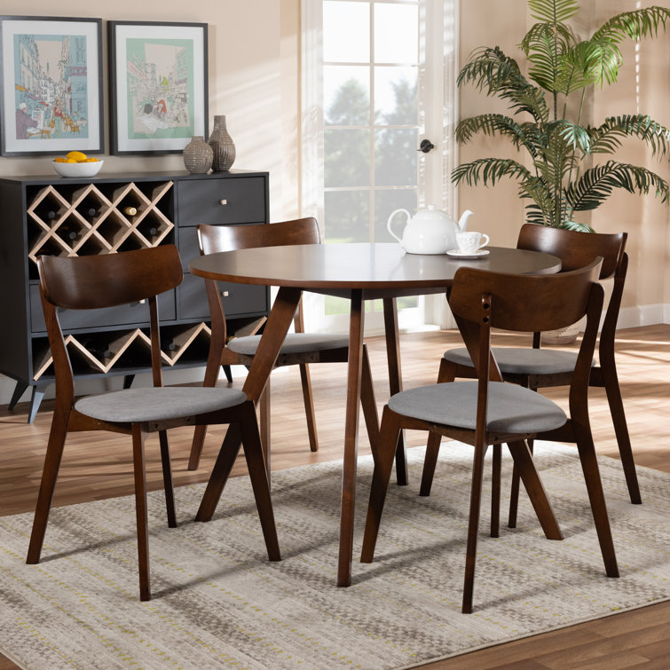 Corrigan Studio® Applegate 5 Piece Rubberwood Solid Wood Dining Set